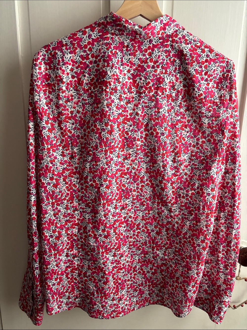 J Crew Liberty of London Floral Button-Down Shirt - Pink Red Print - Picture 3 of 3